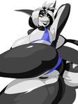  alyavictoria anthro areola big_breasts bikini black_areola black_nipple breasts clitoris clothed clothing female fish hair hand_behind_head juzztie marine multicolored_hair nipples partially_clothed pussy shark sharp_teeth smile solo stripes swimsuit teeth wet wide_hips 