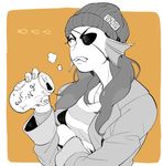  anthro beverage_can clothed clothing eye_patch eyewear female hair hat jacket long_hair portrait shirt solo suamochi undertale undyne video_games 