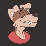  2017 animated anthro canine clothing digital_media_(artwork) dog fur kom komponi looking_at_viewer male mammal reaction_image simple_background teeth 