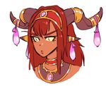  alexstrasza anonymous_drawfag blush condom condom_ornament hairband horns jewelry necklace no_pupils red_hair solo used_condom warcraft world_of_warcraft yellow_eyes 