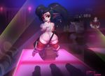  2017 bar bedroom_eyes big_breasts big_butt bikubikubikupan black_hair black_lipstick boots breasts butt clothed clothing female footwear goth hair half-closed_eyes hammer hi_res holding_breast humanoid league_of_legends legwear lipstick looking_back makeup melee_weapon mostly_nude partially_clothed pointy_ears poppy_(lol) red_eyes riot_games seductive short_stack shortstack side_boob slit_pupils smile solo standing stripper thick_thighs thigh_highs tools twintails_(disambiguation) video_games weapon wide_hips yordle 