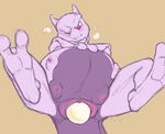  2_toes belly big_belly birth blush catspit clitoris egg feline female lavender_skin legendary_pok&eacute;mon mammal mewtwo nintendo nipples nude oviposition pok&eacute;mon pok&eacute;mon_(species) pregnant purple_skin pussy simple_background solo spread_legs spreading teats toes video_games 