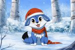  2017 ambiguous_gender animated canine christmas dog draggincat english_text feral hat holidays looking_at_viewer mammal santa_hat snow solo tailwag text tongue tongue_out winter 