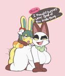  aintsmart ambiguous_penetration animal_crossing big_breasts breasts dialogue featureless_breasts feline female huge_breasts lagomorph male male/female mammal nintendo olivia_(animal_crossing) penetration rabbit sex video_games 