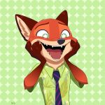  2018 absurd_res anthro canine clothed clothing disney fox fur hi_res male mammal nick_wilde open_mouth simple_background skeletonguys-and-ragdolls zootopia 