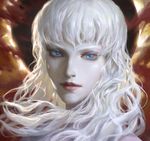  bangs berserk blue_eyes buchuo_liu closed_mouth eclipse face griffith lips long_hair looking_at_viewer male_focus md5_mismatch nose pale_skin red_lips smile solo white_hair 