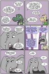  2017 alligator angie_(study_partners) anthro clothed clothing comic crocodilian dialogue donkey elephant english_text equine fangs female green_eyes horse jennifer_(study_partners) male mammal open_mouth procyonid raccoon ragdoll_(study_partners) reptile scalie speech_bubble study_partners tears teeth text thunderouserections tongue trunk tusks woody_(study_partners) 