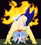  &lt;3 alolan_vulpix animal_genitalia animal_penis canine_penis cum cum_in_ass cum_inside feral fire fucked_silly knot larger_male leo_fetishine looking_pleasured male male/male nintendo open_mouth penis pok&eacute;mon pok&eacute;mon_(species) regional_variant size_difference tongue tongue_out typhlosion video_games vulpix 