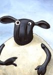  2015 3_fingers aardman_animations absurd_res ambiguous_gender anthro biped black_eyes black_skin blue_background bust_portrait caprine creepy front_view fur grim1978 hi_res mammal mismatched_pupils nude nuts_(shaun_the_sheep) painting_(artwork) portrait shaun_the_sheep sheep simple_background sky solo standing stare traditional_media_(artwork) wallace_and_gromit white_fur wool 