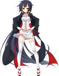  absurdly_long_hair bangs black_hair breasts eyebrows_visible_through_hair full_body hand_on_hip highres japanese_clothes katagiri_hinata long_hair long_sleeves looking_at_viewer medium_breasts oda_saburou_kuon_nobunaga official_art pleated_skirt sandals sengoku_koihime_~otome_kenran_sengoku_emaki~ skirt smile standing thighhighs transparent_background very_long_hair white_legwear white_skirt yellow_eyes zettai_ryouiki 