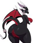 2017 absurd_res big_breasts big_butt blue_eyes breasts butt crossed_arms cynder dragon female hi_res horn huge_butt looking_back membranous_wings scales scalie side_boob simple_background smile solo spyro_the_dragon sssonic2 thick_thighs video_games voluptuous white_background wide_hips wings 