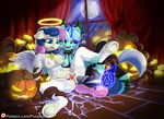  2017 anthro anthrofied areola bonbon_(mlp) breasts candle clothing cum disembodied_penis equine feathered_wings feathers female food friendship_is_magic fruit full_moon hair halloween halo holidays hooves horn inside legwear lyra_heartstrings_(mlp) male mammal moon multicolored_hair my_little_pony nipple_piercing nipples open_mouth patreon penis piercing pumpkin pusspuss pussy restrained spread_legs spreading translucent transparent_clothing two_tone_hair underhoof wings 