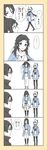  2boys 5koma :t ? adapted_costume adjusting_hair black_hair black_scarf blonde_hair blue_eyes blush comic dango eating fate_(series) food highres kashuu_kiyomitsu kiwame_(touken_ranbu) koha-ace long_hair mole mole_under_eye mole_under_mouth multiple_boys okita_souji_(fate) okita_souji_(fate)_(all) plico_(nicoma) red_eyes sandals sanshoku_dango scarf shinsengumi short_hair tabi touken_ranbu translated wagashi yamato-no-kami_yasusada 