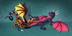  2017 claws cunnilingus cynder digital_media_(artwork) dragon duo female feral horn knot male membranous_wings nuxiasv oral penis pussy scalie sex simple_background smile spyro_the_dragon vaginal video_games western_dragon wings zazush_(zazush-una) 
