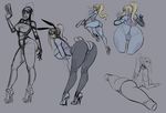  ass blonde_hair breasts bunny_suit large_breasts live_for_the_funk metroid ponytail samus_aran sketch zero_suit 
