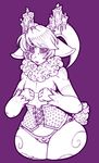  anthro blush caprine clothed clothing commission-mission corset crossdressing girly goat lingerie male mammal monochrome open_mouth panties solo thick_thighs underwear wide_hips 