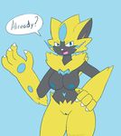  breasts female looking_at_viewer noiverus paws pok&eacute;mon pussy solo zeraora 