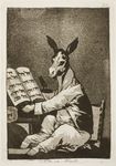  1799 18th_century ancient_furry_art aquatint book chair clothed clothing donkey emblem equine etching francisco_goya hi_res hooves jacket license_info los_caprichos male mammal monochrome pants public_domain semi-anthro sepia simple_background sitting solo spanish_text table text traditional_media_(artwork) 