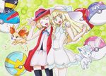  alolan_vulpix blonde_hair fennekin gen_6_pokemon green_eyes lillie_(pokemon) marker_(medium) pokemon pokemon_(anime) pokemon_(creature) pokemon_sm_(anime) pokemon_xy_(anime) serena_(pokemon) traditional_media zao_(beans-alliance) 