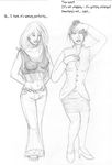  arania clothing confusion duo english_text female hair human human_only humanoid mammal monochrome nipples pencil_(artwork) standing sweat text traditional_media_(artwork) translucent transparent_clothing 