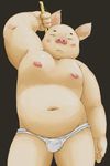 anthro blush bulge clothed clothing male mammal meg_hoi navel nipples pig pinup porcine pose scratching_back skimpy solo topless underwear white_underwear 