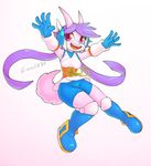  aquatic_dragon boots breasts clothing crombie dragon female footwear freedom_planet freedom_planet_2 gloves hair happy headgear horn long_hair open_mouth pink_body pink_eyes purple_hair sash_lilac simple_background smile video_games 