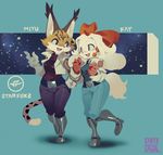  anthro boots bow brown_fur canine clothing cocker_spaniel cute dog duo fay_spaniel feline female footwear fur lynx mammal miyu_lynx nintendo ovopack spaniel star_fox video_games white_fur 