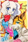  anthro bow brown_fur canine clothing cocker_spaniel cute dog duo fay_spaniel feline female fur looking_at_viewer lynx mammal miyu_lynx nintendo saveless_0808 spaniel star_fox video_games white_fur 