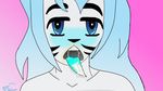  anthro aqua_hair blue_tounge feline fur girly long_tongue male mammal nicholas_c._corbin open_mouth pepeu solo tongue white_fur 