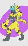  anthro breasts butt feline female flying_afro looking_at_viewer mammal nintendo paws pok&eacute;mon solo video_games zeraora 