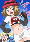  elbow_gloves eureka_(pokemon) hainchu miniskirt serena_(pokemon) team_rocket team_rocket_(cosplay) wobbuffet 