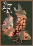  2019 animated anthro anus arms_tied bdsm bondage border bound breasts butt candy candy_cane canine charlie_(weaver) christmas christmas_lights disney english_text eyes_closed fan_character female food fox gift_wrapped hands_behind_back head_tuft holidays kneeling legs_tied mammal mouth_hold nude pack_street pattern_background pawpads rear_view ribbons robcivecat simple_background small_breasts solo tail_bondage tail_bow tail_ribbon text zootopia 