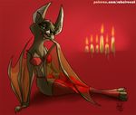  2017 anhro bat candle clothing disney eyelashes fan_character female green_eyes licking lingerie lucy_(zootopia_fan_character) mammal robcivecat simple_background sitting solo tongue tongue_out vampire_bat wings zootopia 