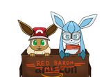  blue_eyes box brothers cardboard datsato eevee eeveelution glaceon green_eyes hat nintendo pok&eacute;mon pok&eacute;mon_(species) roleplay scarf sibling teal_eyes video_games 