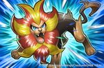  1boy 2016 image_sample male_focus no_humans official_art pokemon pokemon_(creature) pokemon_(game) pokemon_trading_card_game pyroar saitou_naoki solo trading_card twitter_sample 