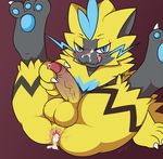  2017 after_sex anal anus balls cum cum_in_ass cum_inside cum_leaking erection humanoid_penis male nintendo penis pok&eacute;mon pok&eacute;mon_(species) precum slimefur video_games zeraora 