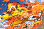  2016 image_sample infernape official_art pokemon pokemon_(creature) pokemon_(game) pokemon_trading_card_game saitou_naoki solo trading_card twitter_sample 