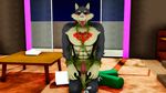  2017 3d_(artwork) anthro balls blush canine chain digital_media_(artwork) dog erection garmr humanoid_penis kemono male malicekira mammal muscular muscular_male nipples nude open_mouth pecs penis smile solo tokyo_afterschool_summoners tongue tongue_out 