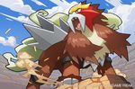  2016 downscaled entei md5_mismatch no_humans official_art pokemon pokemon_(creature) pokemon_(game) pokemon_trading_card_game resized saitou_naoki solo trading_card watermark 