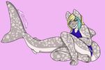  clothing female fish marine one-piece_swimsuit shark simple_background solo spots swimsuit tempy_(artist) whale_shark whinry_typus_(character) 