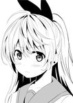  attsun_(atsushi_jb) bangs blush close-up closed_mouth eyebrows_visible_through_hair face greyscale hair_between_eyes highres kirisaki_chitoge long_hair looking_at_viewer monochrome nisekoi sailor_collar school_uniform serafuku simple_background solo white_background 