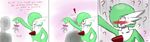  ! ? blush comic duo female gardevoir jeffthehusky kissing male mistletoe nintendo plant pok&eacute;mon pok&eacute;mon_(species) red_eyes shaded shocked surprise trainer video_games 