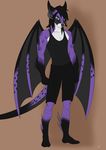  aventis_vixxx black_hair clothed clothing dragon fur hair horn hybrid mammal purple_fur wings 