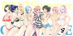  8girls bikini black_hair blue_hair boa_hancock breasts cleavage curvy earrings girl glasses glasses_on_head hips koala_(one_piece) large_breasts long_hair multiple_girls nami_(one_piece) navel nefertari_vivi nico_robin one_piece orange_hair perona pink_hair rebecca_(one_piece) short_hair shorts stomach striped_shirt sunglasses sunglasses_on_head tashigi tattoo thighs together vinsmoke_reiju 