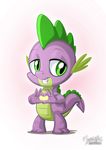  &lt;3 2017 dragon fangs friendship_is_magic green_eyes male my_little_pony mysticalpha slit_pupils solo spike_(mlp) 