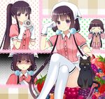  :o animal arm_up black_cat blackberry_(fruit) blend_s blueberry blush cat cheek_pull closed_mouth coffee_mug commentary_request crossed_legs cup food fruit gloves hair_ornament halftone hands_up head_scarf head_tilt high_ponytail highres holding holding_cup holding_tray long_hair looking_at_viewer low_twintails mug multiple_views necktie parted_lips pink_shirt pink_skirt plaid pleated_skirt polka_dot ponytail purple_eyes purple_hair raspberry ryoutan sakuranomiya_maika school_uniform serafuku shaded_face shirt sitting skirt smile standing stile_uniform strawberry thighhighs tray twintails uniform very_long_hair waitress wavy_mouth white_gloves white_legwear yellow_neckwear 
