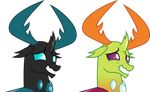  2017 adorkable antlers blue_eyes changeling dashiesparkle duo hi_res horn male my_little_pony purple_eyes smile thorax_(mlp) 