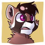  alec brazil cute fur hair hi_res hybrid mammal open_mouth procyonid purple_eyes raccoon simple_background solo tanuki wuta-tumaki 