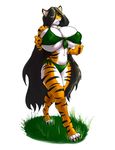  anthro big_breasts bikini breasts clothing feline female huge_breasts mammal nipple_bulge smile solo standing swimsuit thelionfish tiger tight_clothing underwear voluptuous wide_hips 