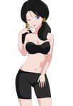  1girl cleavage closed_mouth looking_at_viewer medium_breasts smile standing tongue tongue_out underwear videl 